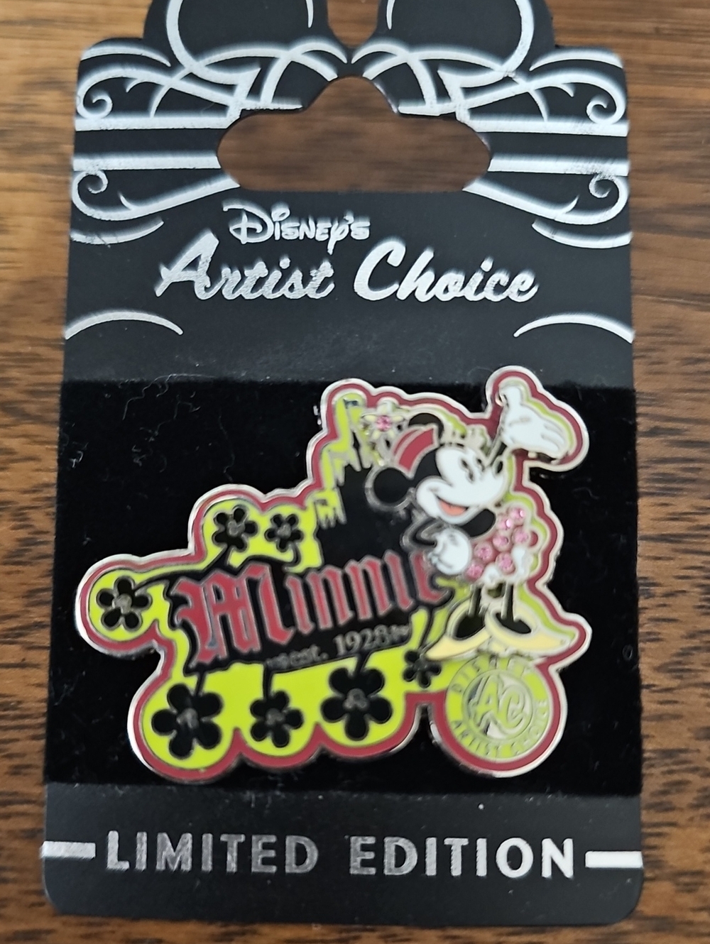 Disney Minnie Artist Choice Enamel Pin in Yellow, Pink, Black